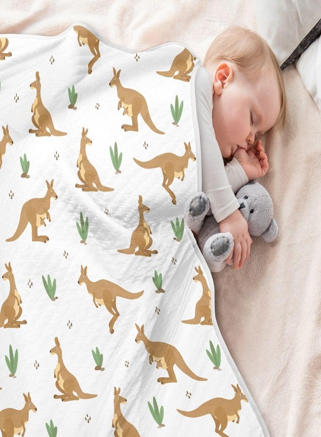 ZZKKO Kangaroo Baby Blankets for Boys Girls Toddler Swaddle Blankets for Kids Crib Stroller，Receiving Cotton Baby Blankets 30x40 inchs - Image 4